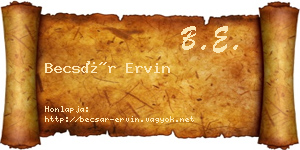 Becsár Ervin névjegykártya