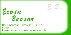 ervin becsar business card